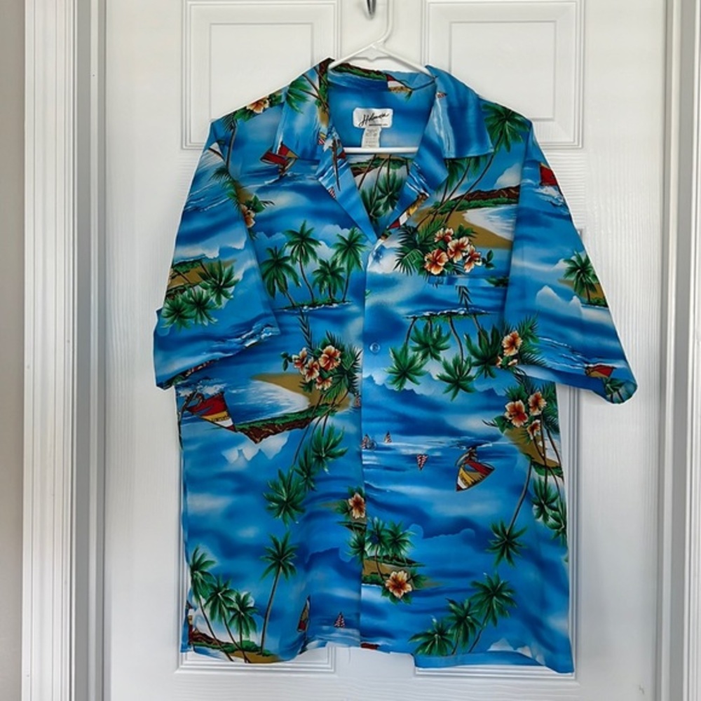 Vintage Helena’s Hawaiian blue& green shirt